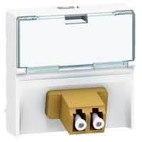 Mosaic fibre optique 2 x LC push pull 2 modules Blanc vue 1