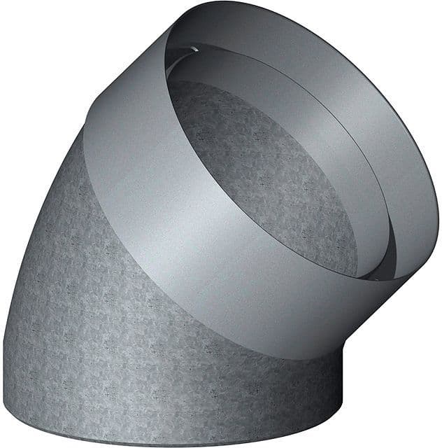 COUDE ISOLE POUR SYSTEME DE VENTILATION D 180-210MM 45° vue 1