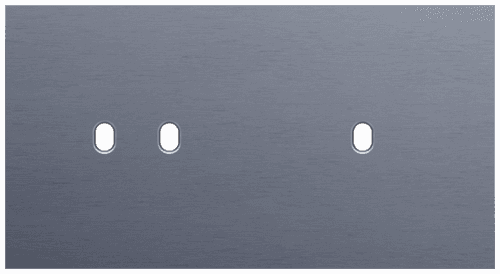 Plaque de recouvrement double, horizontale 71 mm d'entraxe, pour une fonction de commutation double et une fonction de commutation simple, Niko Toggle alu blue grey brushed vue 1