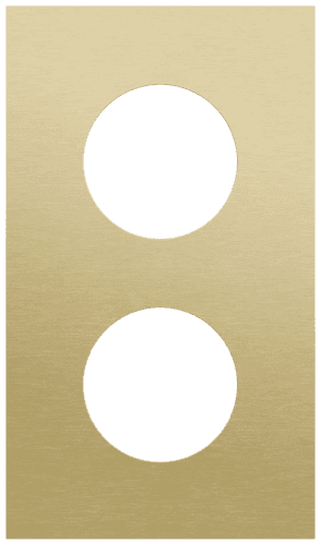 Plaque de recouvrement double, entraxe 60 mm, pour 2 prises de courant, Niko Rocker et Niko Toggle, alu gold brushed vue 1