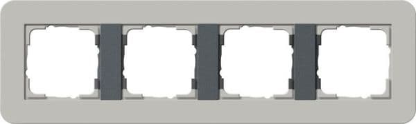Cadre de finition Gira E3 Soft-Touch Gris avec cadre de support Anthracite Soft-Touch Gris avec vue 1