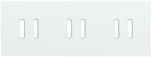 Plaque de recouvrement triple, horizontale 71 mm d'entraxe, pour trois fonctions de commutation double, Niko Rocker steel white coated vue 1