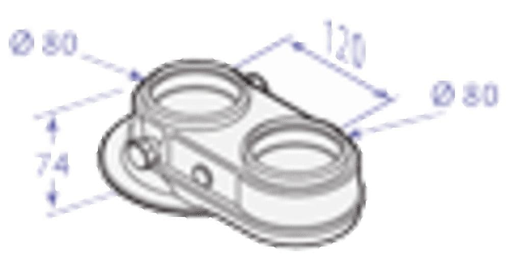 De Dietrich DY906 adaptateur bi-flux 2xD80mm vue 1