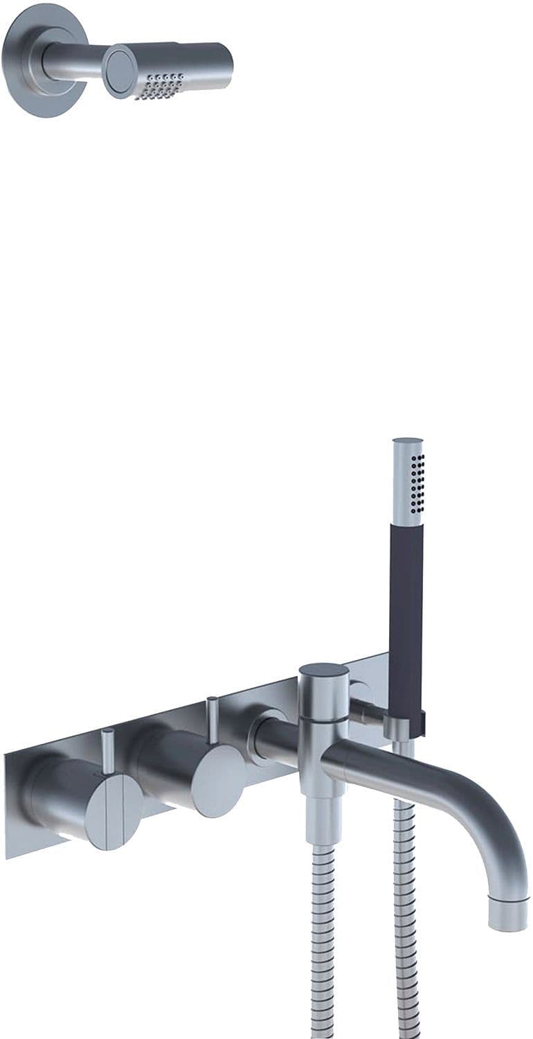 SET DE BAIN A ENCASTRER MITIGEUR+BEC+DOUCHE DE TETE+DOUCHE A MAIN A MAIN VOLA CHROME vue 1