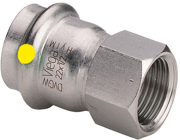 RACC. 4/4"F-22MM SANPR. INOX GAZ VIEGA vue 1