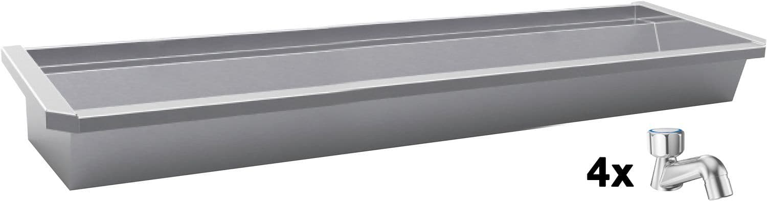 AUGE MURAL SANILAV INTERSAN 240CM INOX 4 ROBINETS D'EAU FROIDE A PIQUER vue 1