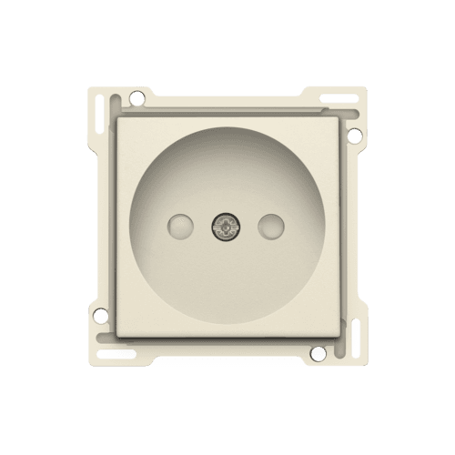 Set de finition pour prise de courant sans terre, avec obturateurs de protection, profondeur d’encastrement de 21 mm, couleur cream vue 1