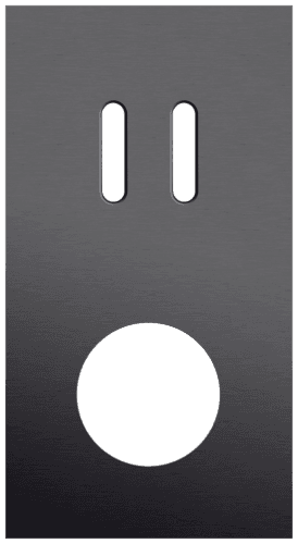 Plaque de recouvrement double, verticale 71 mm d'entraxe, pour une fonction de commutation double et une fonction de prise de courant, Niko Rocker alu black brushed vue 1