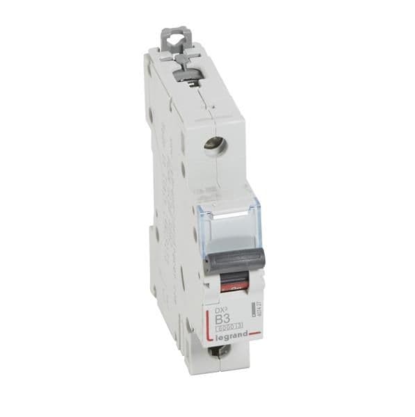 Disjoncteur DX³ 6000A / 10kA 1 pôle courbe B 03A 230 / 400V - 1 module vue 1