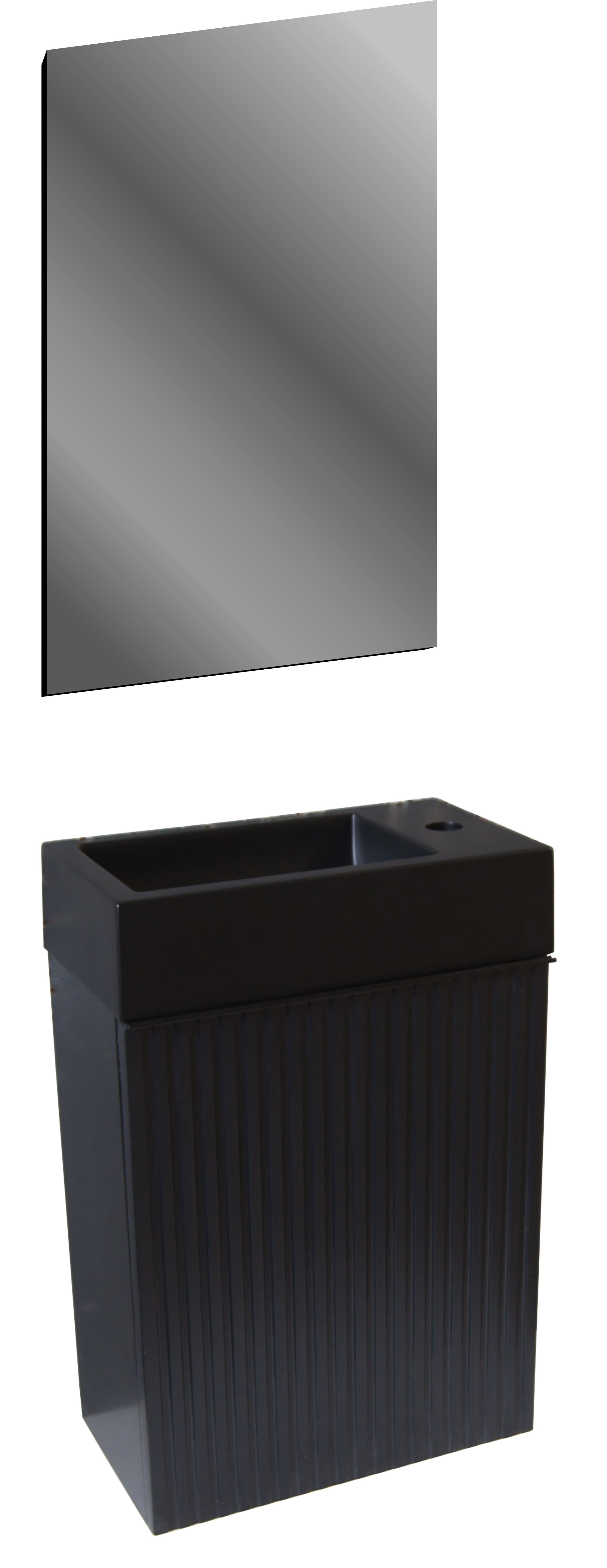 ALONI MIKARO MEUBLE DE TOILETTE - 1 PORTE - DROITE - AVEC POIGNÉE - SOFT CLOSE - 40X50X22,3CM - CHÊNE NOIR vue 1