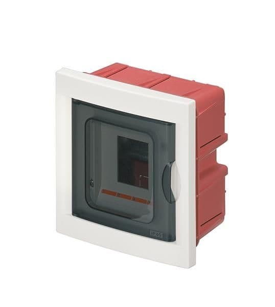 Coffret encastré Blanc 4 modules avec porte fumée IP40 154 x 160 x 80 l x h x pmm vue 1