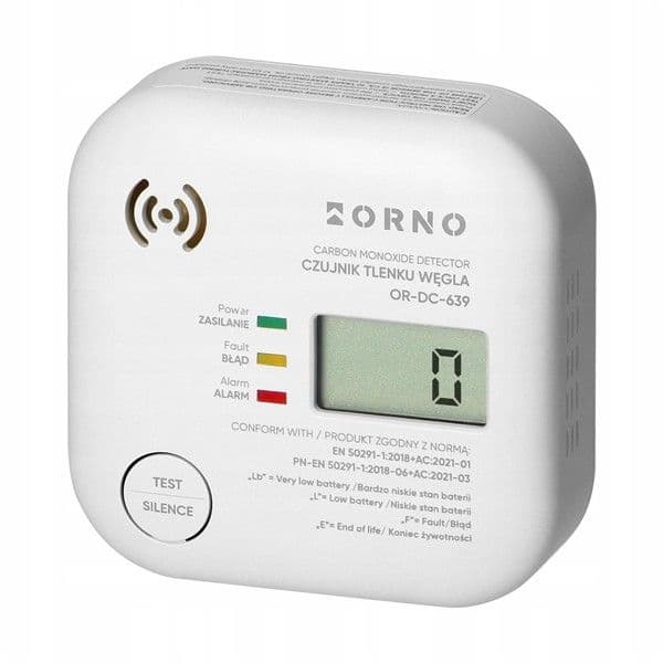 Détecteur de monoxyde de carbone à piles avec bouton de test, durée de vie 10 ans 85dB IP20 85x85x32 vue 1