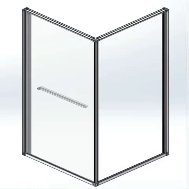ALONI CABINE DE DOUCHE INSLIDE – PORTE COULISSANTE INTÉRIEURE ET PAROI LATÉRALE – GAIN DE PLACE – RÉVERSIBLE – VERRE DE SÉCURITÉ 6?MM – 90X90X200?CM – GUNMETAL – VERRE CLAIR vue 1