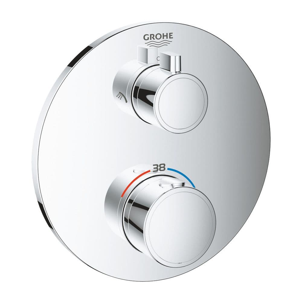 Grohe Grohtherm set de finition mitigeur de douche 2 sorties rond vue 1