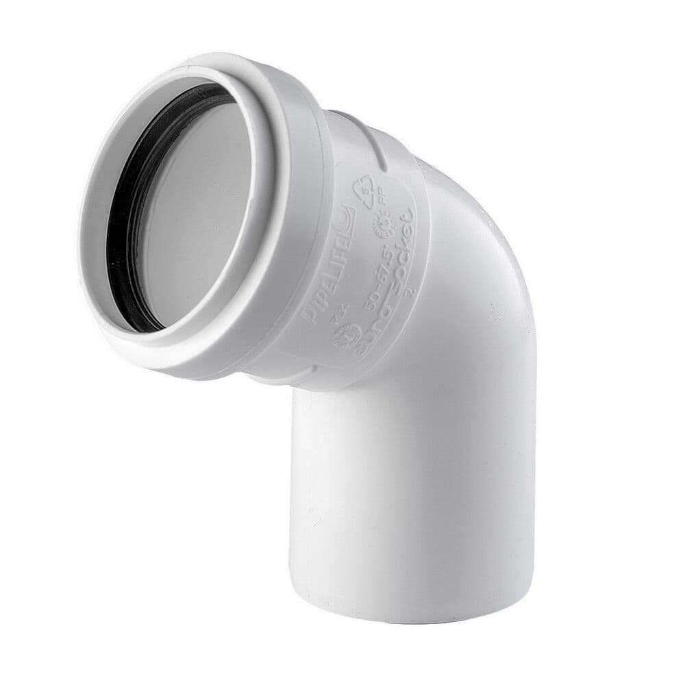 Pipelife raccord en PP coude sanitaire M/S 45 32 blanc vue 1