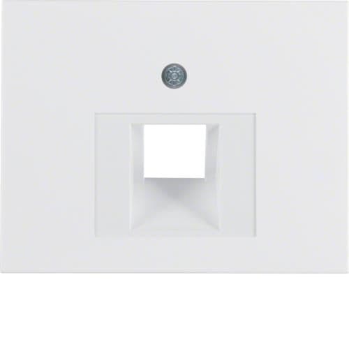 Enjoliveur pour prise informatique simple Berker K.1 Blanc polaire, brillant vue 1