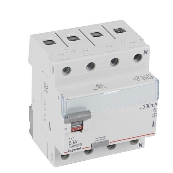 Interrupteur différentiel TX³ 4 pôles 300mA 63A type A - 4 modules vue 1