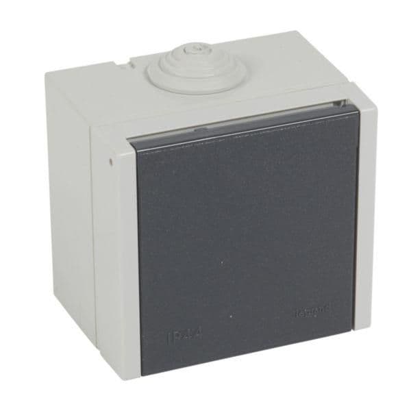 Prise saillie 3 pôles + N + T avec sécurité 20A - 400V - IP44 - IK08 - Gris vue 1