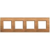LivingLight - plaque rectangulaire 4 x 2 modules 71mm Noyer national vue 1