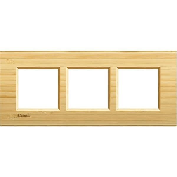 LivingLight - plaque rectangulaire 3 x 2 modules 57mm Bambou vue 1