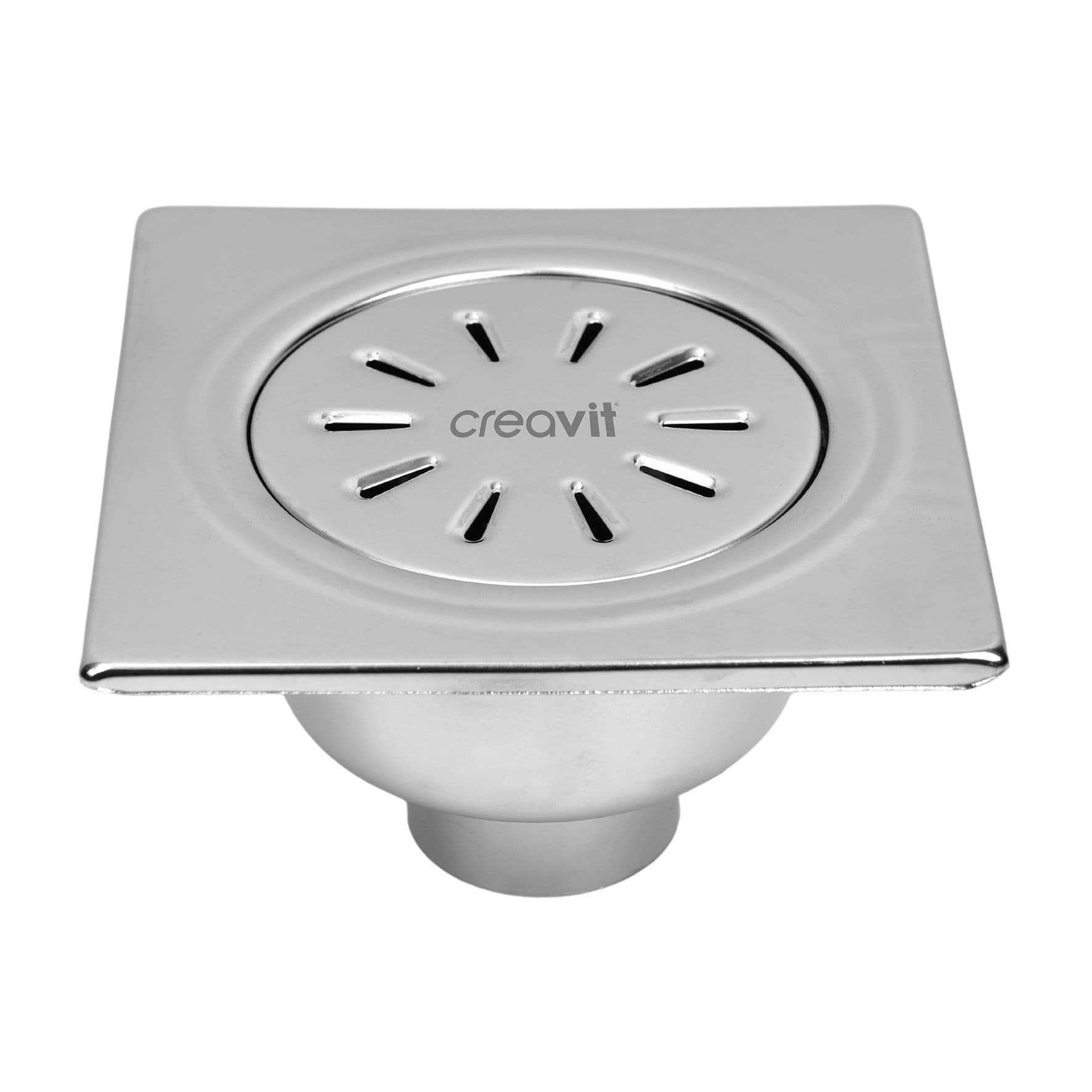 SIPHON DE SOL INOX, CARRÉ SORTIE VERTICALE 15X15 Ø50 vue 1