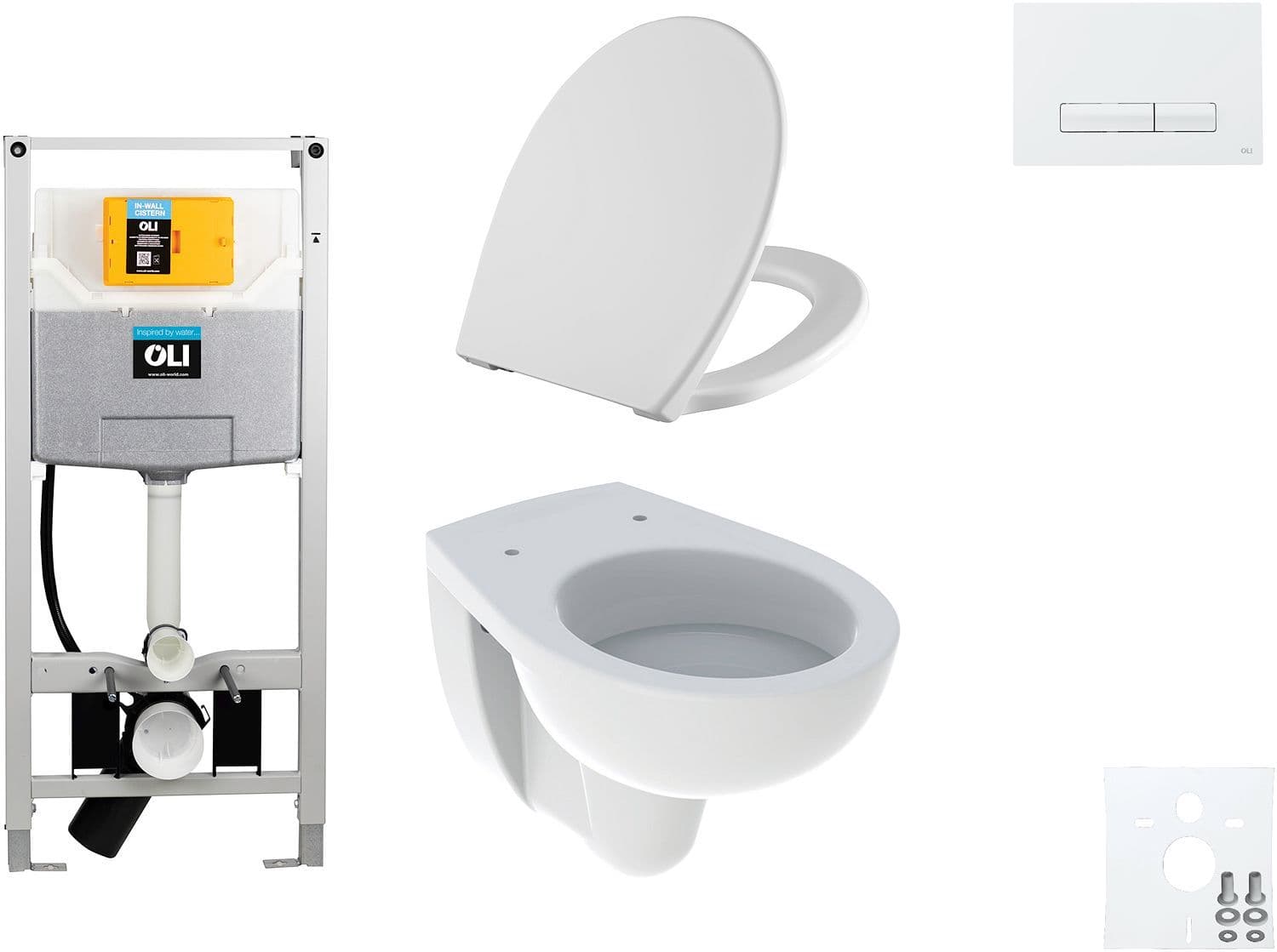 WALLFIX OLI WC SUSPENDU BASTIA D600 SOFTCLOSE + LIFT-OFF GLAM BLANC vue 1