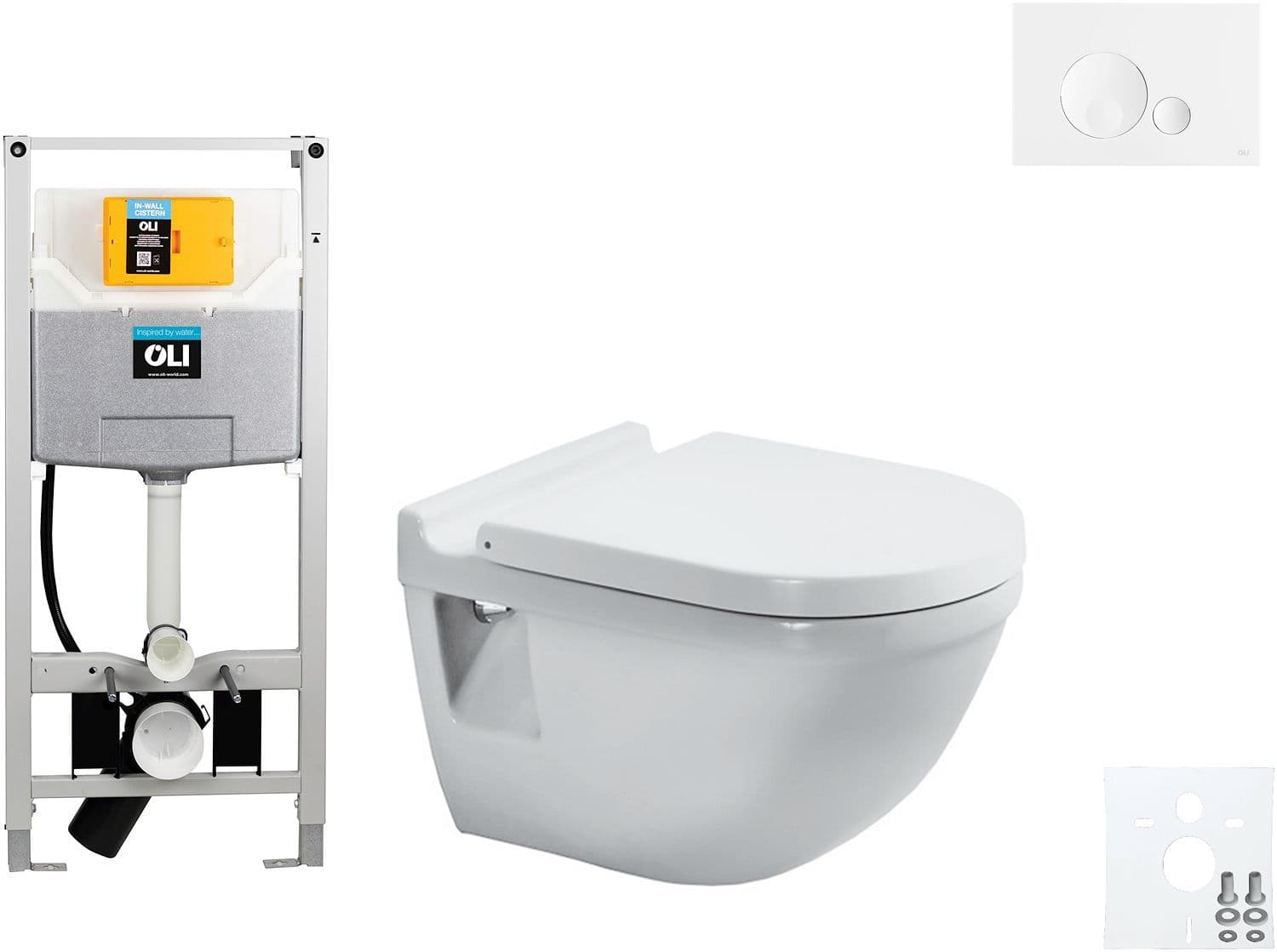 WALLFIX OLI WC SUSPENDU STARCK 3 DURAVIT GLOBE BLANC vue 1