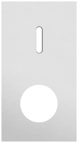 Plaque de recouvrement double, verticale 71 mm d'entraxe, pour une fonction de commutation simple et une fonction de prise de courant, Niko Rocker alu grey brushed vue 1