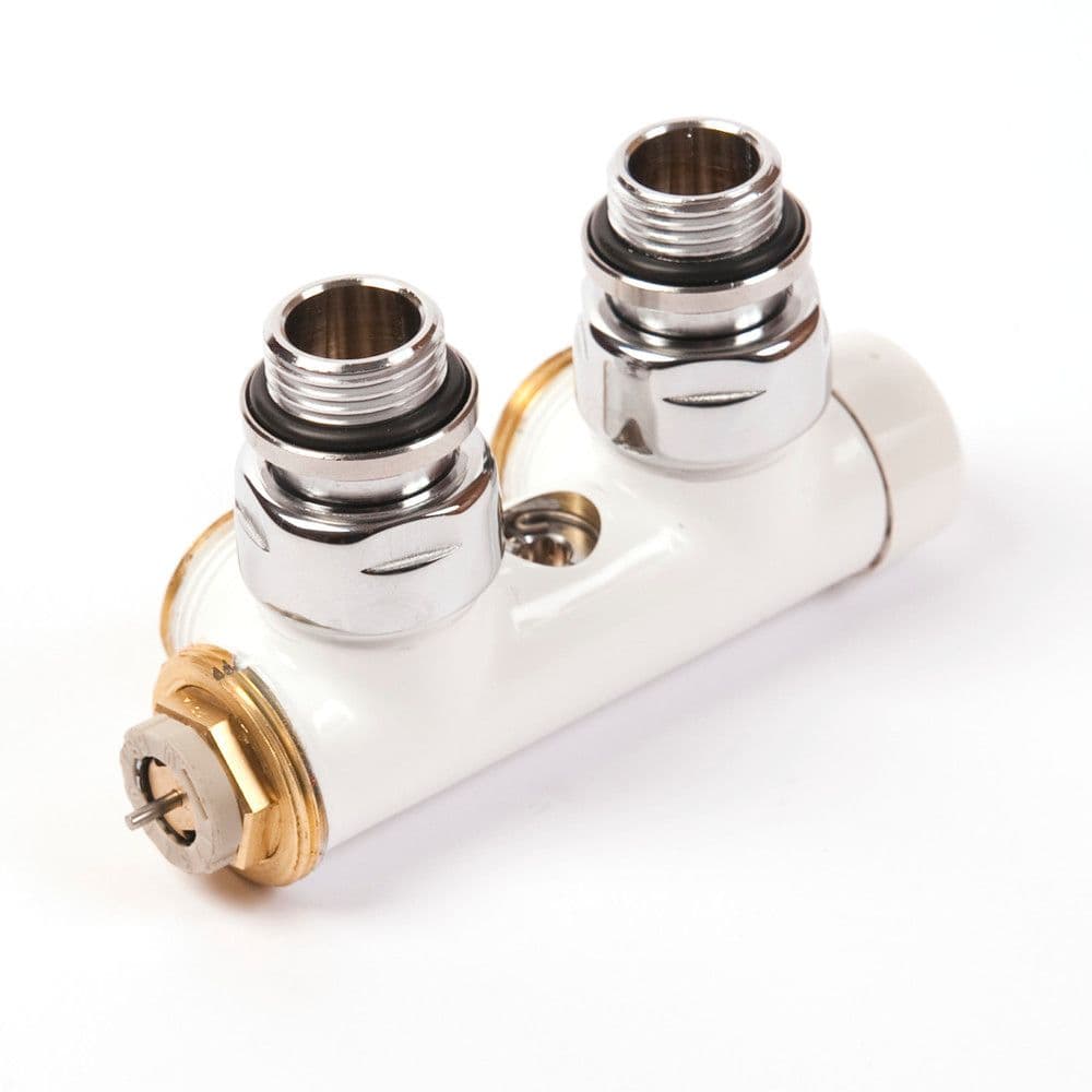Comap bloc H décoratif raccordement central thermostatique 1/2" équerre blanc vue 1