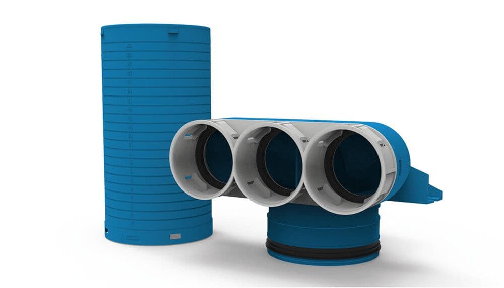 Vent-Axia VVCHL 250 69 collecteur terminal 3 x D 69 mm D 125 mm avec étui long vue 1