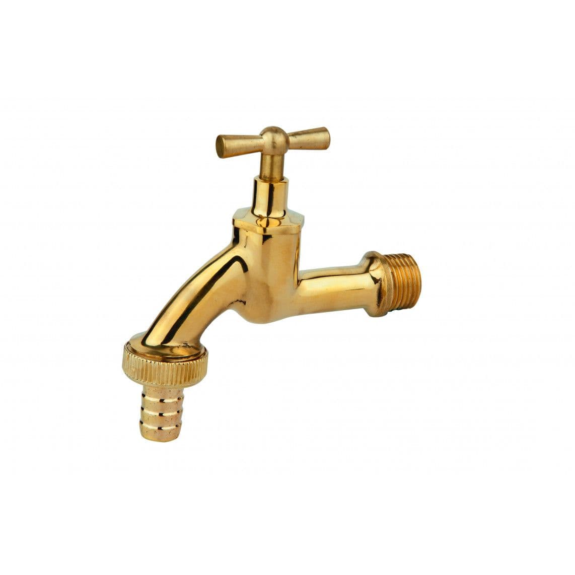 986180348 LT robinet de service Poignée à garrot, vierge poli, 1/2" M x 3/4" M x 1/2"T vue 1