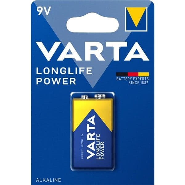 Blister de 1 piles alcaline Longlife Power Varta 9V 6LR61 vue 1