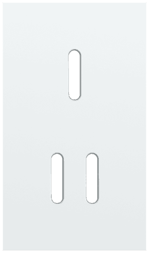 Plaque de recouvrement double, verticale 60 mm d'entraxe, pour une fonction de commutation simple et une double, Niko Rocker steel white coated vue 1