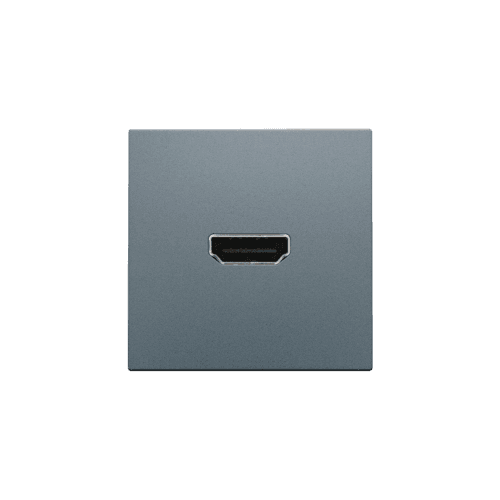 Set de finition avec prise HDMI/HDMI, couleur blue grey coated vue 1
