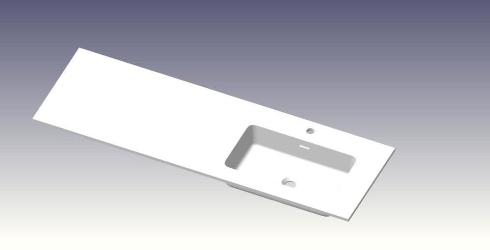 Van Marcke Pierro tablette avec 1lavabo 1 trou droite 1405x15x460mm blanc mat vue 1