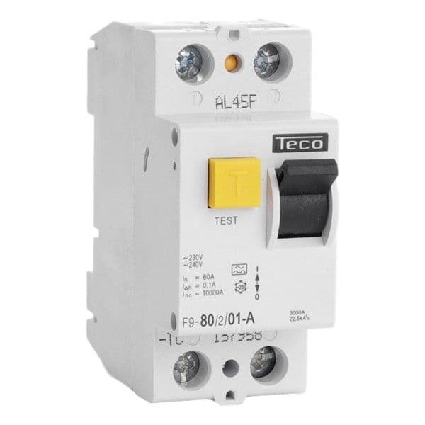 Interrupteur différentiel 2 pôles 80A 100mA type A pouvoir de coupure 10kA vue 1