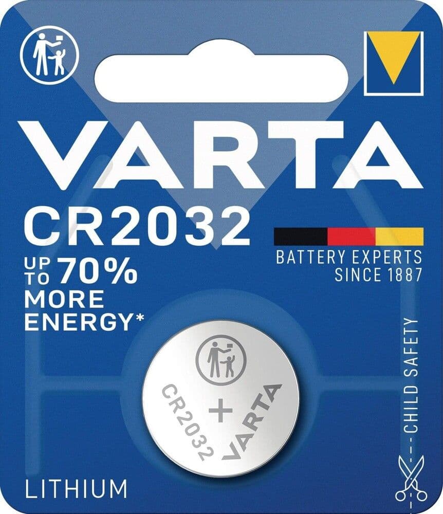 Varta pile boutons electronics 3 V 220 mAh CR2032 20 x 3,2 mm vue 1