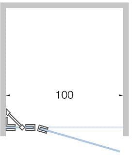 PORTE PIVOTANTE AVEC PARTI FIX NICHE CLOSE <100CM H 200CM CHROME-CLAIR vue 1