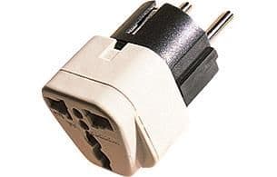 Adaptateur de voyage - prise mondiale femelle / Belgique, France, Schuko mâle vue 1