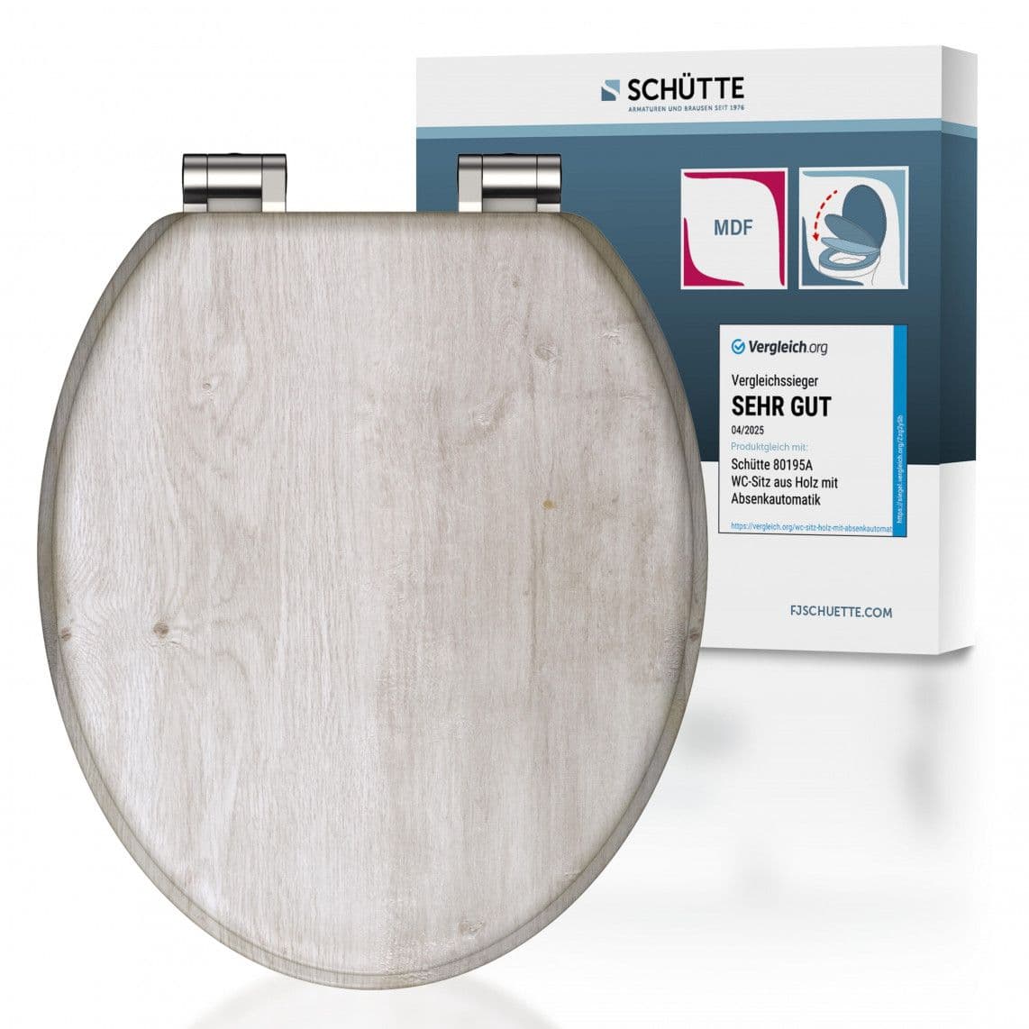 80192 abattant WC en MDF LIGHT WOOD, avec frein de chute vue 1