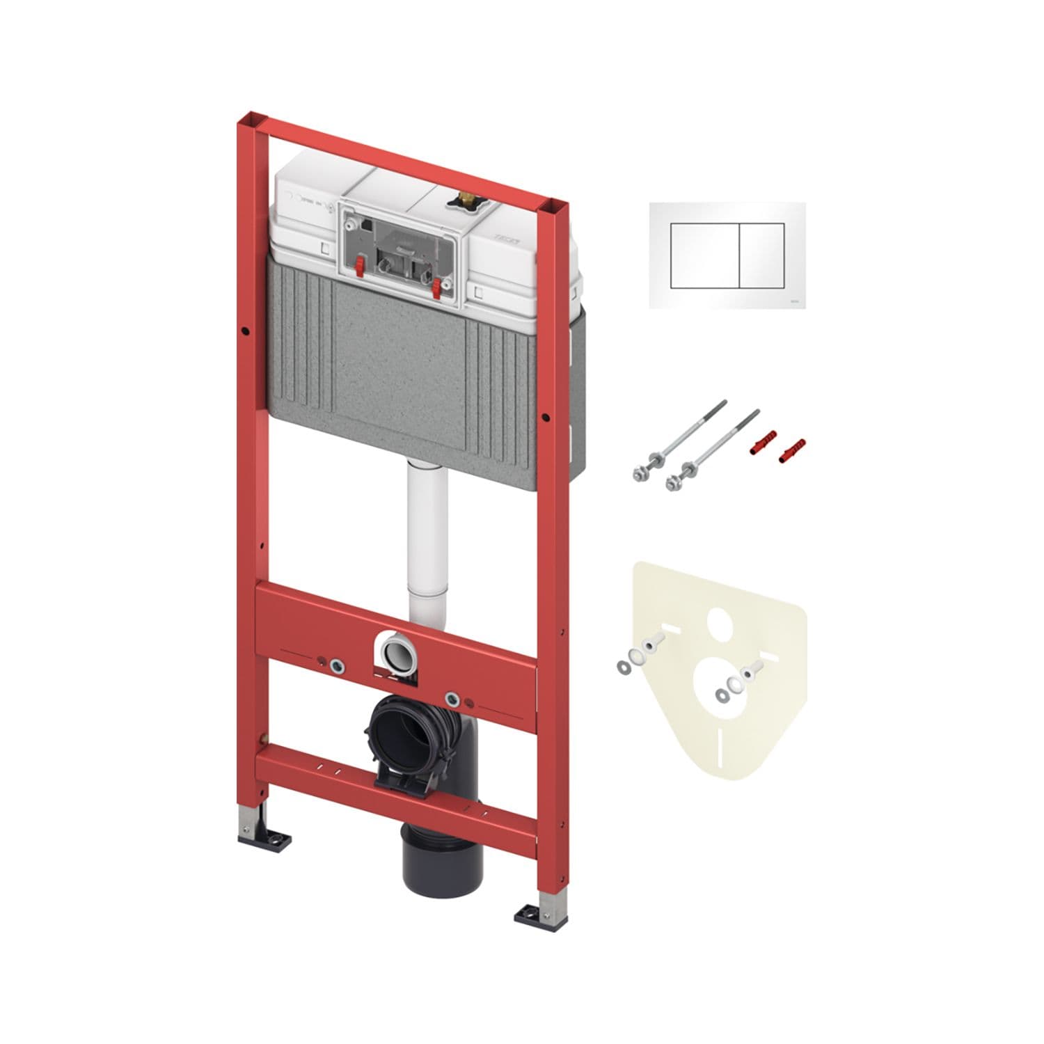 TECEBASE MODULE ECO/CHANTIER WC AVEC RÉSERVOIR BASE - HAUTEUR 1120MM - AVEC PLAQUE DE DÉCLENCHEMENT TECENOW BLANCHE vue 1