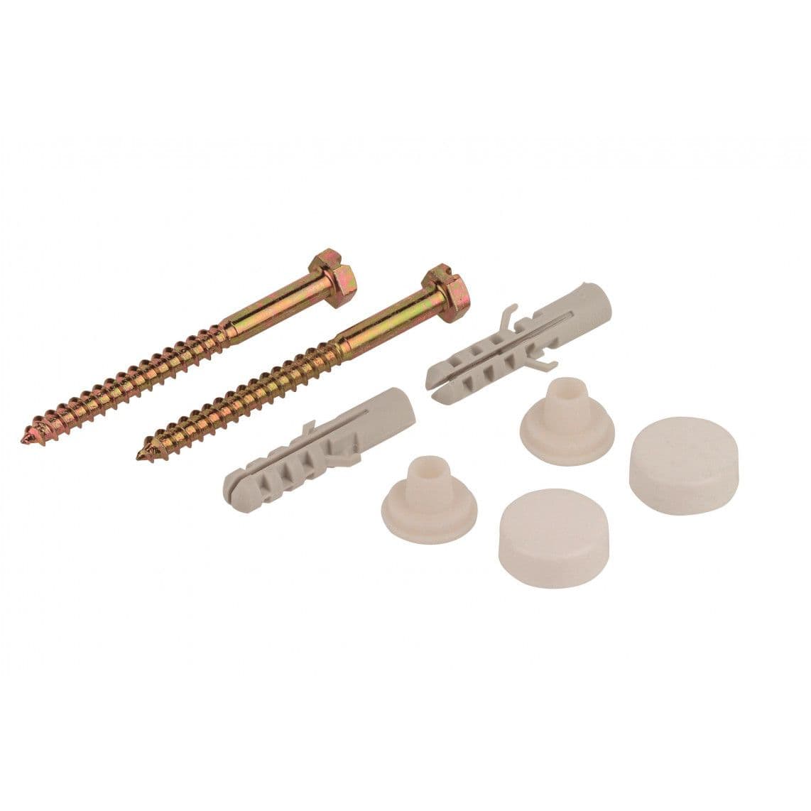 988461448 Kit de fixation pour WC au sol/tablette Tête bombée, blanc, M6 x 70 mm vue 1
