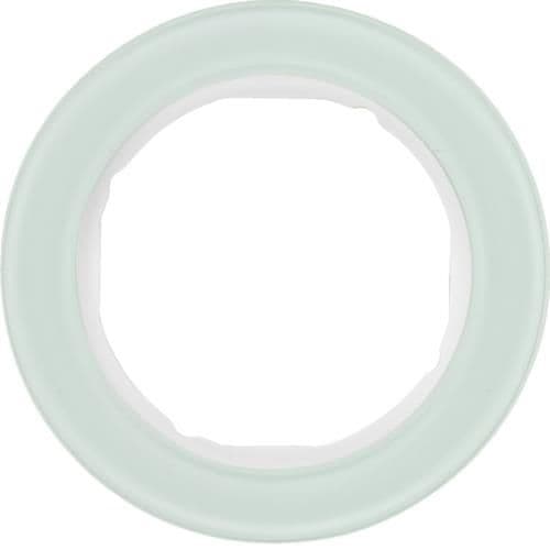 Plaque de recouvrement 1 poste Berker serie R.Classic Verre, Blanc polaire vue 1