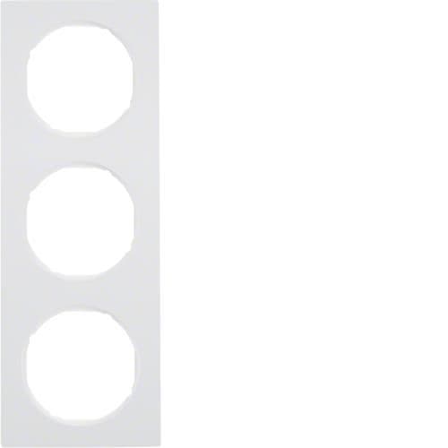 Plaque de recouvrement 3 postes Berker R.3 Blanc polaire, brillant vue 1