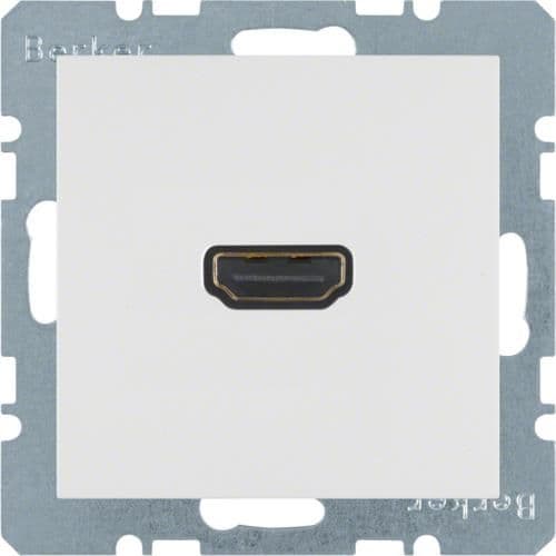 Prise Hdmi Berker S.1 / B.3 / B.7 Blanc polaire, mat vue 1