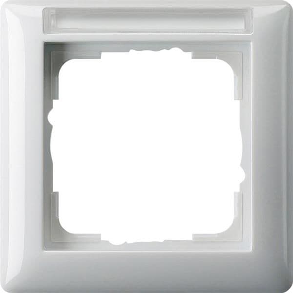 Cadre de finition Gira standard 55 avec zone d'inscription Blanc brillant vue 1