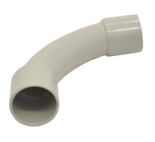 Coude 16mm pour conduite rigide en PVC - Gris Clair Ral 7035 vue 1