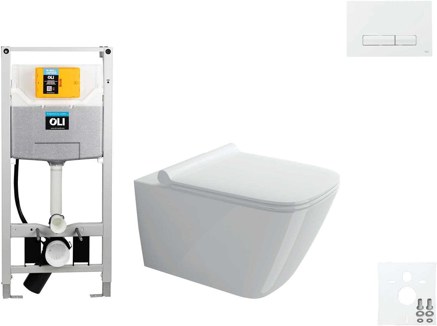 WALLFIX OLI WC SUSPENDU CATALANO GREEN QUICK-RELEASE SOFTCLOSE ANTIBACTERIEN GLAM BLANC vue 1