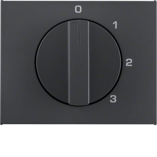 Enjoliveur avec bouton rotatif pour interrupteur 3 paliers avec position 0 K.1 Anthracite, mat vue 1