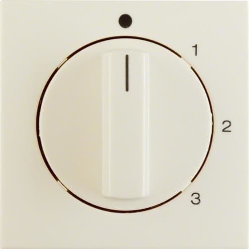 Enjoliveur avec bouton rotatif pour interrupteur 3 paliers avec position 0 S.1 / B.3 / B.7 Blanc, vue 1